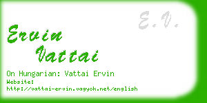 ervin vattai business card